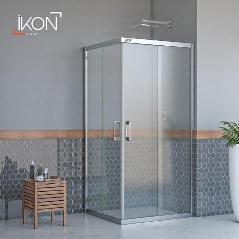 Enzo Dikdörtgen | Krom Şeffaf Duş Kabini H:190