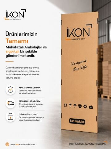 Enzo 2 Sabit 2 Sürgü | Krom Şeffaf Duş Kabini H:190