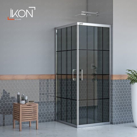 Enzo Kare | Krom Füme Karolaj Duş Kabini H:190