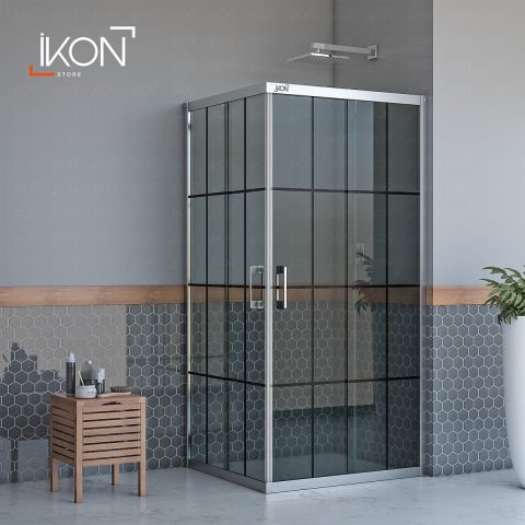 Enzo Dikdörtgen | Krom Füme Karolaj Duş Kabini H:190