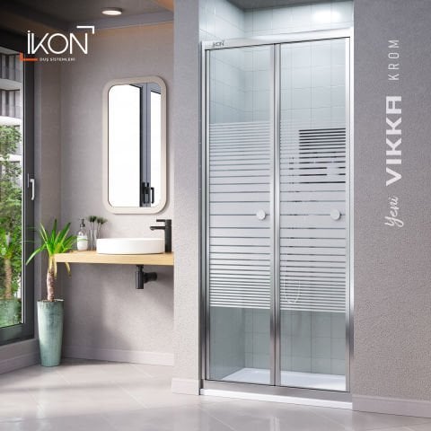 Vikka Katlanır | Krom Katlanır Buzlu Duş Kabini H:190
