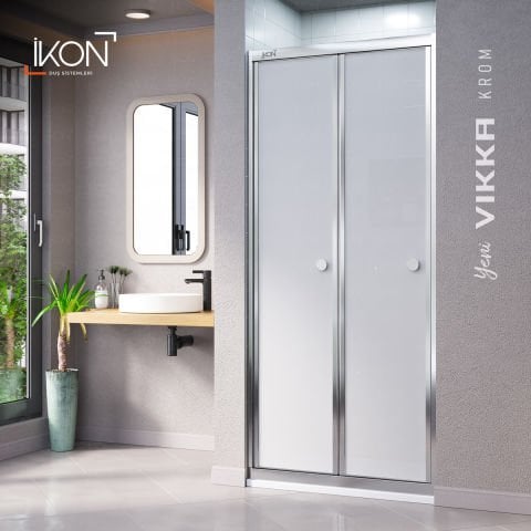 Vikka Katlanır | Krom Katlanır Buzlu Duş Kabini H:190