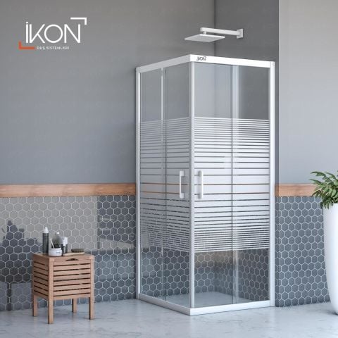 Enzo Kare | Beyaz Buzlu 02 Duş Kabini H:190