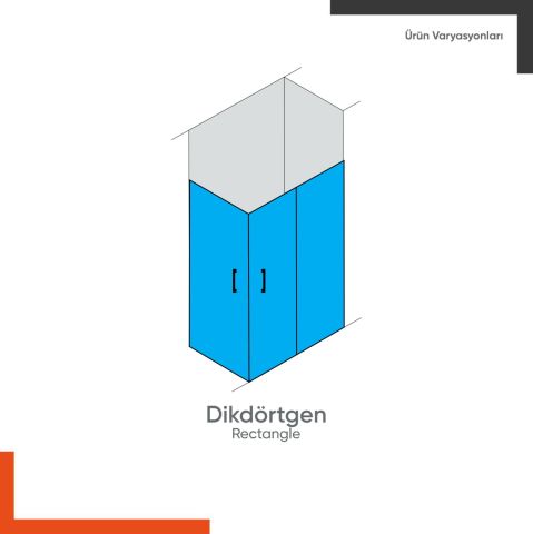 Enzo Dikdörtgen | Gold Füme Karolaj Duş Kabini H:190