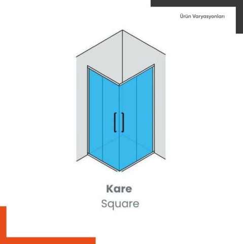 Enzo Kare | Bronz Şeffaf Duş Kabini H:190