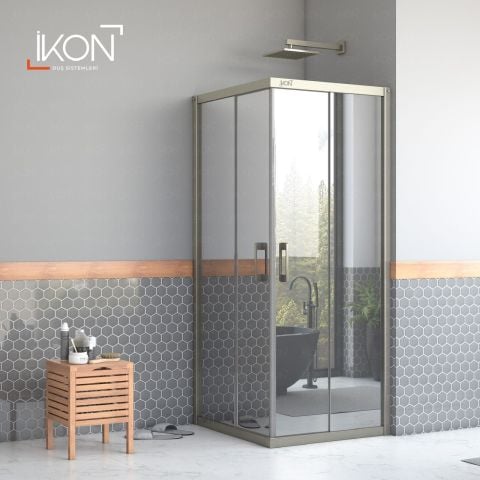 Enzo Kare | Bronz Aynalı Duş Kabini H:190