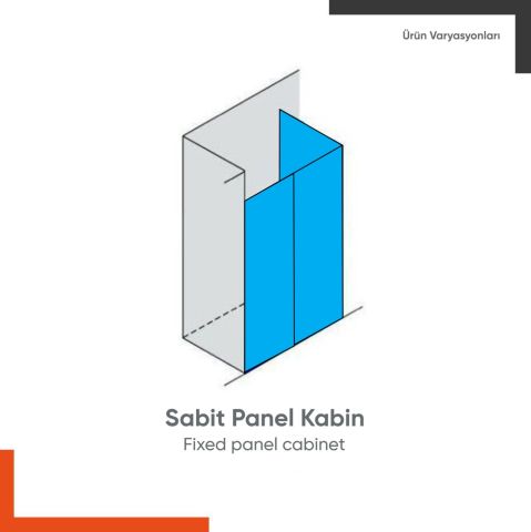 Enzo Sabit Panelli | Bronz Buzlu 02 Duş Kabini H:190