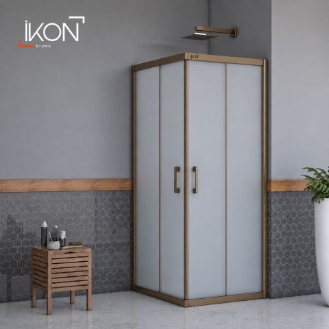 Enzo Kare | Bronz Buzlu 04 Duş Kabini H:190