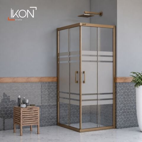 Enzo Kare | Bronz Buzlu 05 Duş Kabini H:190