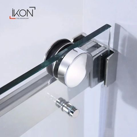 Prestige Sabit Panelli |  Krom Şeffaf Cam Sürgülü Lüks Kabin