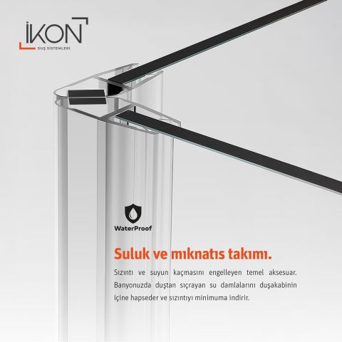 Enzo Oval | Krom Buzlu 03 Duş Kabini H:190