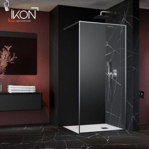 Krom Şeffaf Cam Yan Panel / Separatör