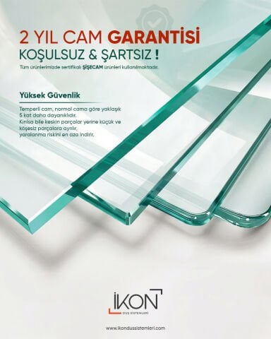 Krom Şeffaf Cam Yan Panel / Separatör