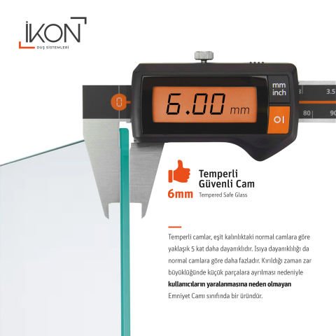 Enzo Oval | Krom Buzlu 02 Duş Kabini H:190