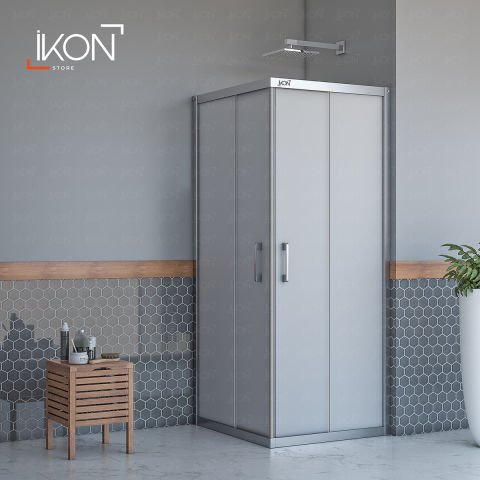 Enzo Kare | Krom Buzlu 04 Duş Kabini H:190