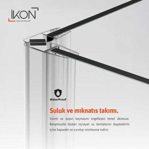 Enzo Oval | Krom Buzlu 04 Duş Kabini H:190