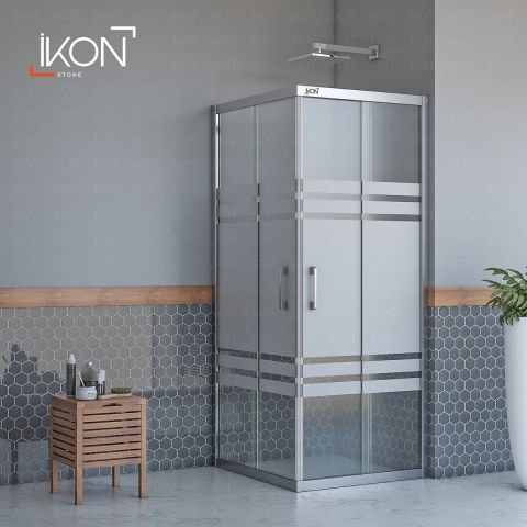 Enzo Kare | Krom Buzlu 05 Duş Kabini H:190