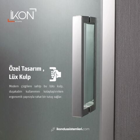 Enzo Kare | Krom Karolaj Tam Buzlu Duş Kabini H:190