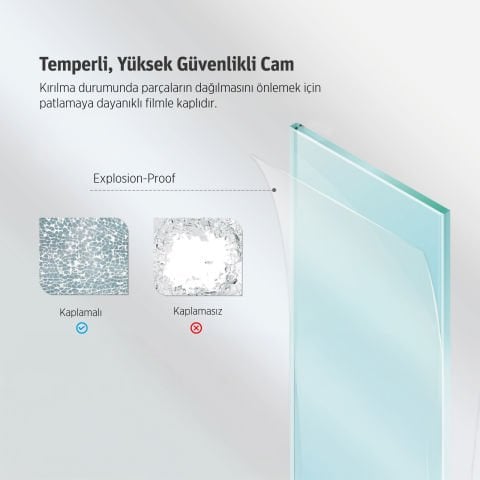 Vikka Katlanır Sabit Panelli | Siyah Nervür Filmli Duş Kabini H:190