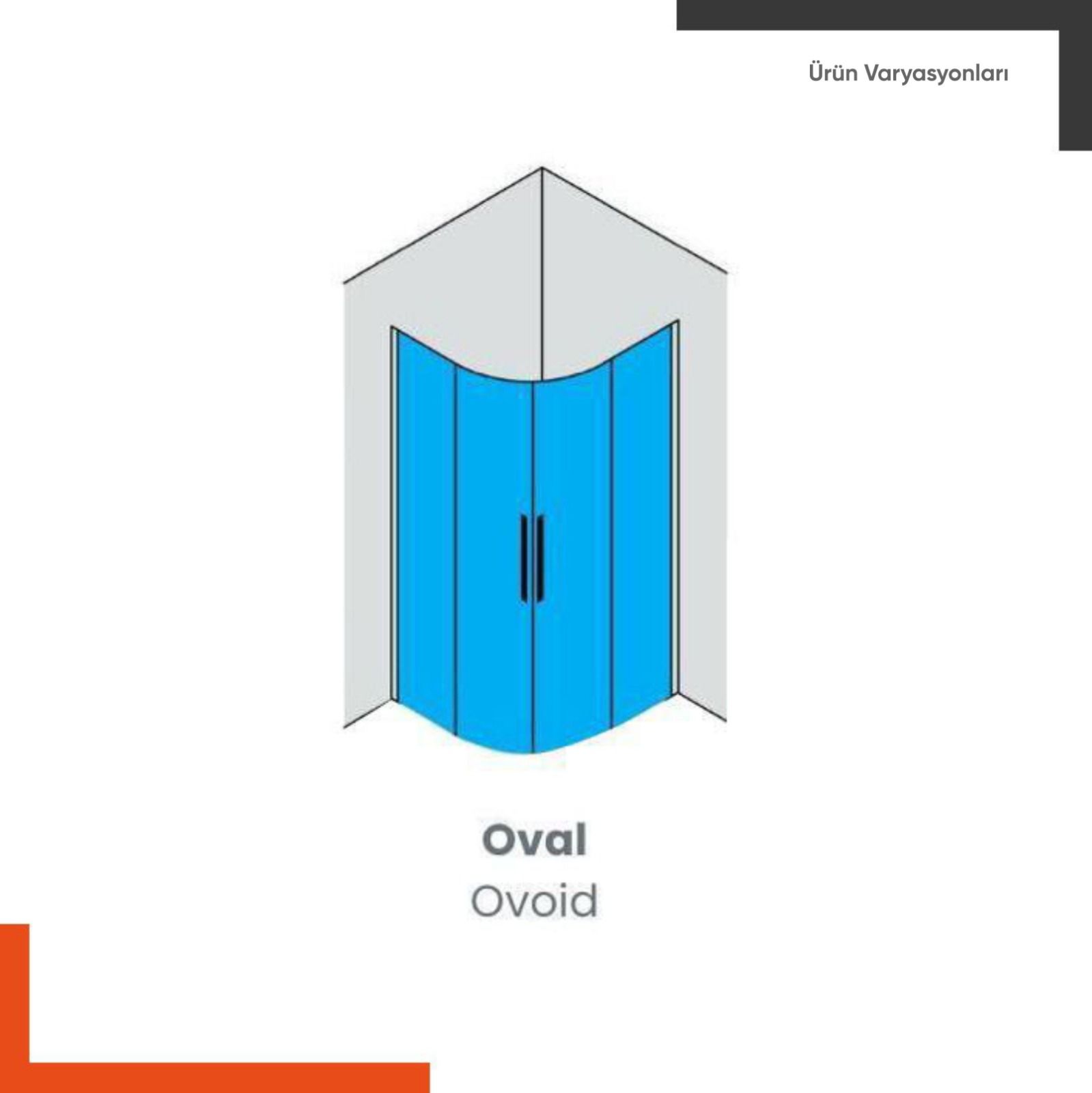 Enzo Oval | Mat Siyah Aynalı Duş Kabini H:190